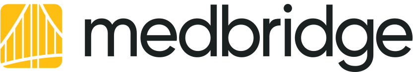 MedBridge logo with a yellow geometric icon and "medbridge" in black lowercase letters.